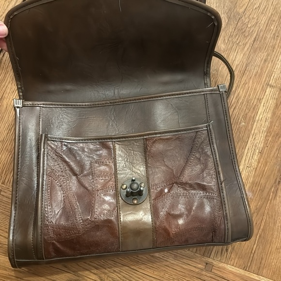 Marc Chantal Leather Crossbody Organizer Handbag Brown - Picture 8 of 9